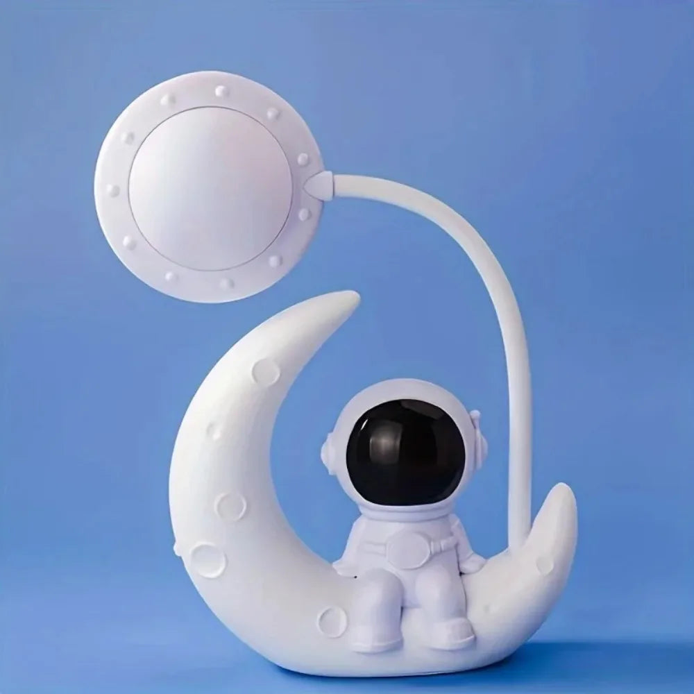 Moon Astronaut LED Night Light – Cute Desk Lamp for Bedroom, Kids Room & Home Decor