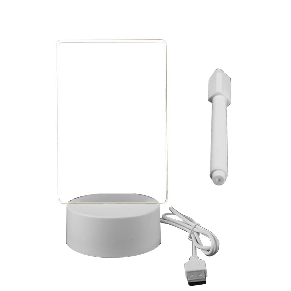 LED Message Board Night Light – USB Acrylic Writing Lamp for Bedroom, Desk & Gifts