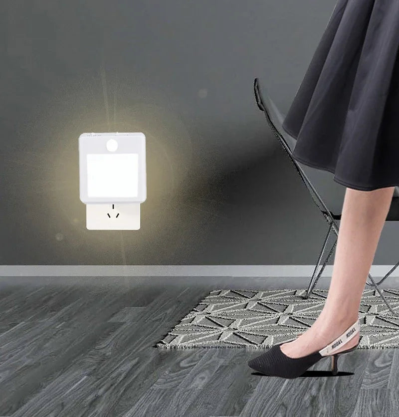 Motion Sensor LED Night Light – Plug-in Automatic Night Lamp for Bedroom, Bathroom & Hallway