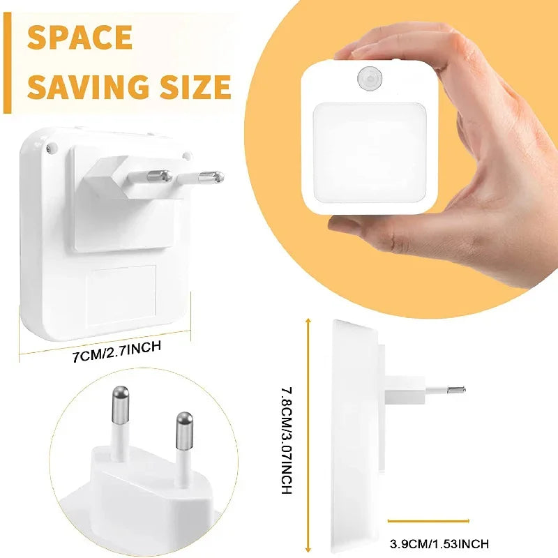 Motion Sensor LED Night Light – Plug-in Automatic Night Lamp for Bedroom, Bathroom & Hallway
