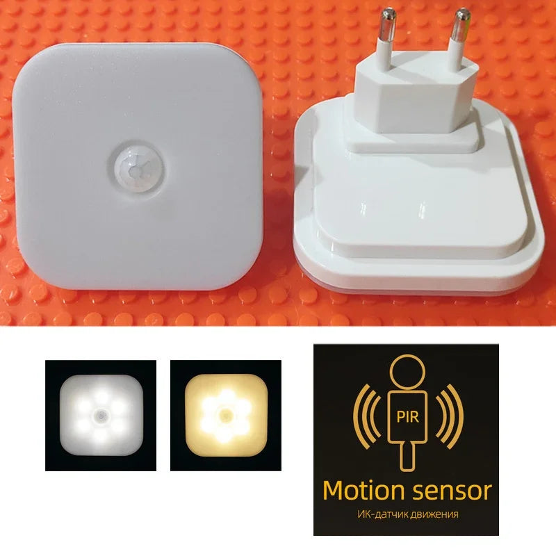 Motion Sensor LED Night Light – Plug-in Automatic Night Lamp for Bedroom, Bathroom & Hallway