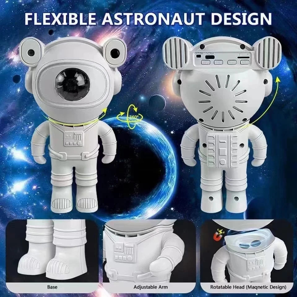 Astronaut Galaxy Projector with Bluetooth Speaker – LED Starry Night Light for Bedroom & Home Decor
