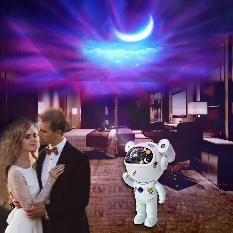 Astronaut Galaxy Projector with Bluetooth Speaker – LED Starry Night Light for Bedroom & Home Decor