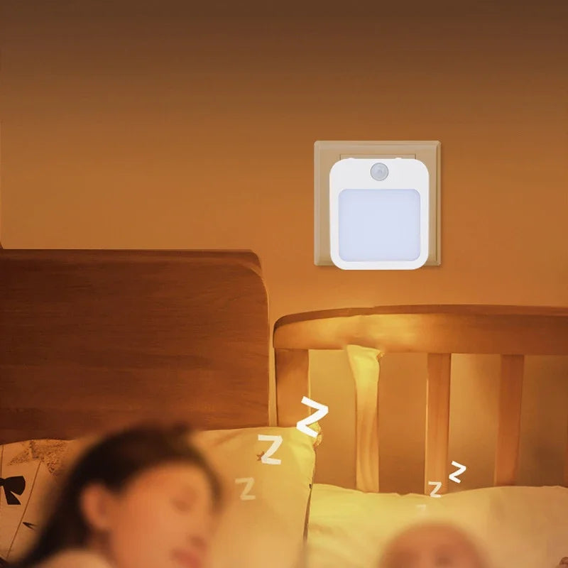Motion Sensor LED Night Light – Plug-in Automatic Night Lamp for Bedroom, Bathroom & Hallway