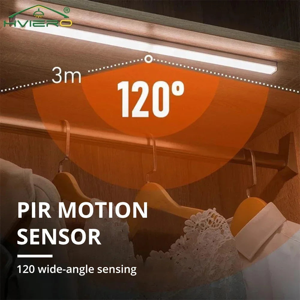 Wireless Motion Sensor LED Light Bar – USB Rechargeable Magnetic Night Light for Closet, Kitchen & Cabinet