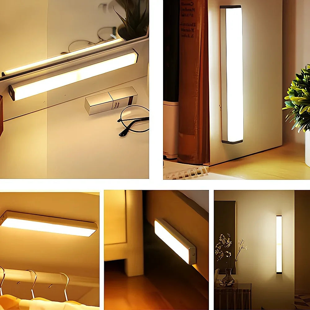 Wireless Motion Sensor LED Light Bar – USB Rechargeable Magnetic Night Light for Closet, Kitchen & Cabinet