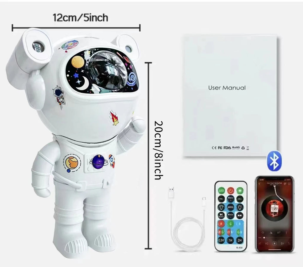 Astronaut Galaxy Projector with Bluetooth Speaker – LED Starry Night Light for Bedroom & Home Decor