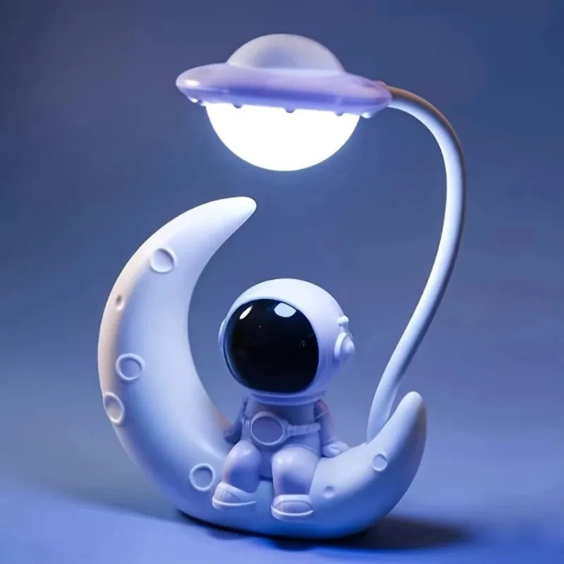 Moon Astronaut LED Night Light – Cute Desk Lamp for Bedroom, Kids Room & Home Decor