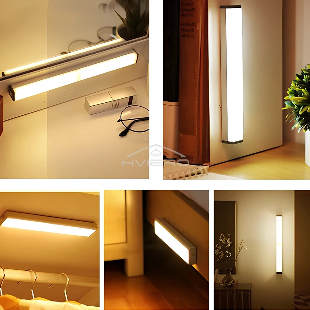 Wireless Motion Sensor LED Light Bar – USB Rechargeable Magnetic Night Light for Closet, Kitchen & Cabinet