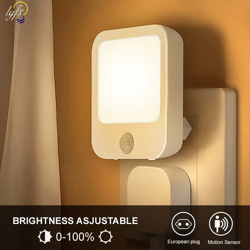 Motion Sensor LED Night Light – Plug-in Automatic Night Lamp for Bedroom, Bathroom & Hallway