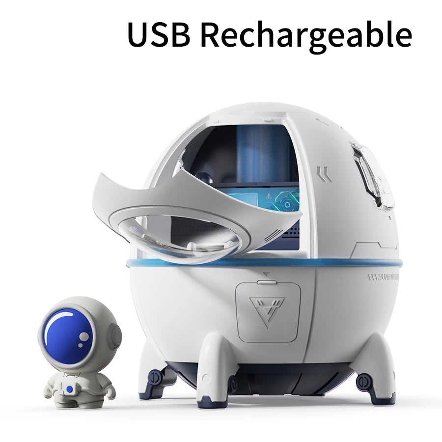 Portable Air Humidifier USB Rechargeable – Aromatherapy Diffuser with LED Light for Bedroom & Office
