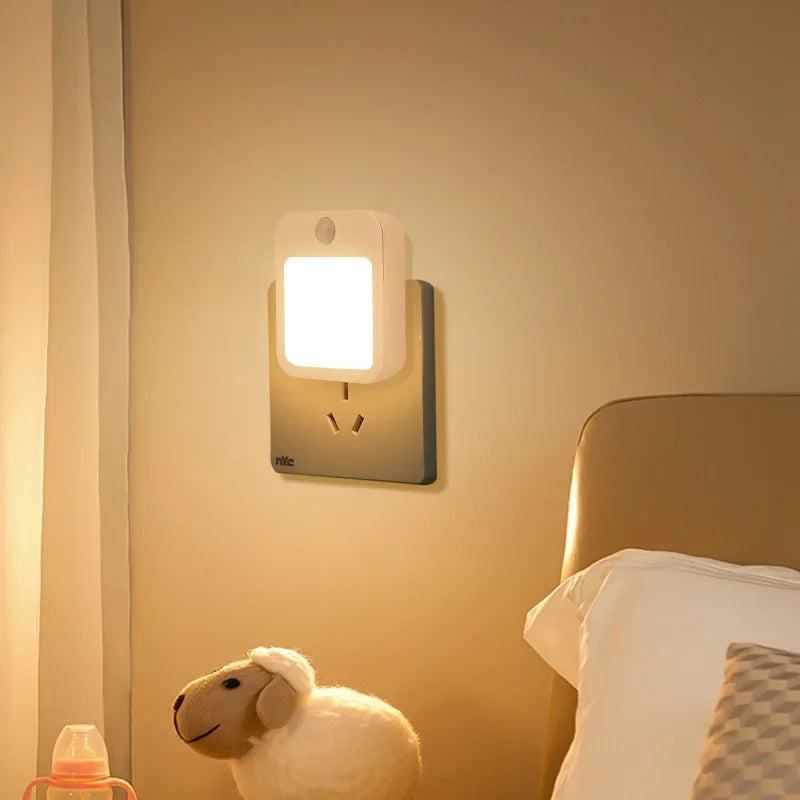 Motion Sensor LED Night Light – Plug-in Automatic Night Lamp for Bedroom, Bathroom & Hallway
