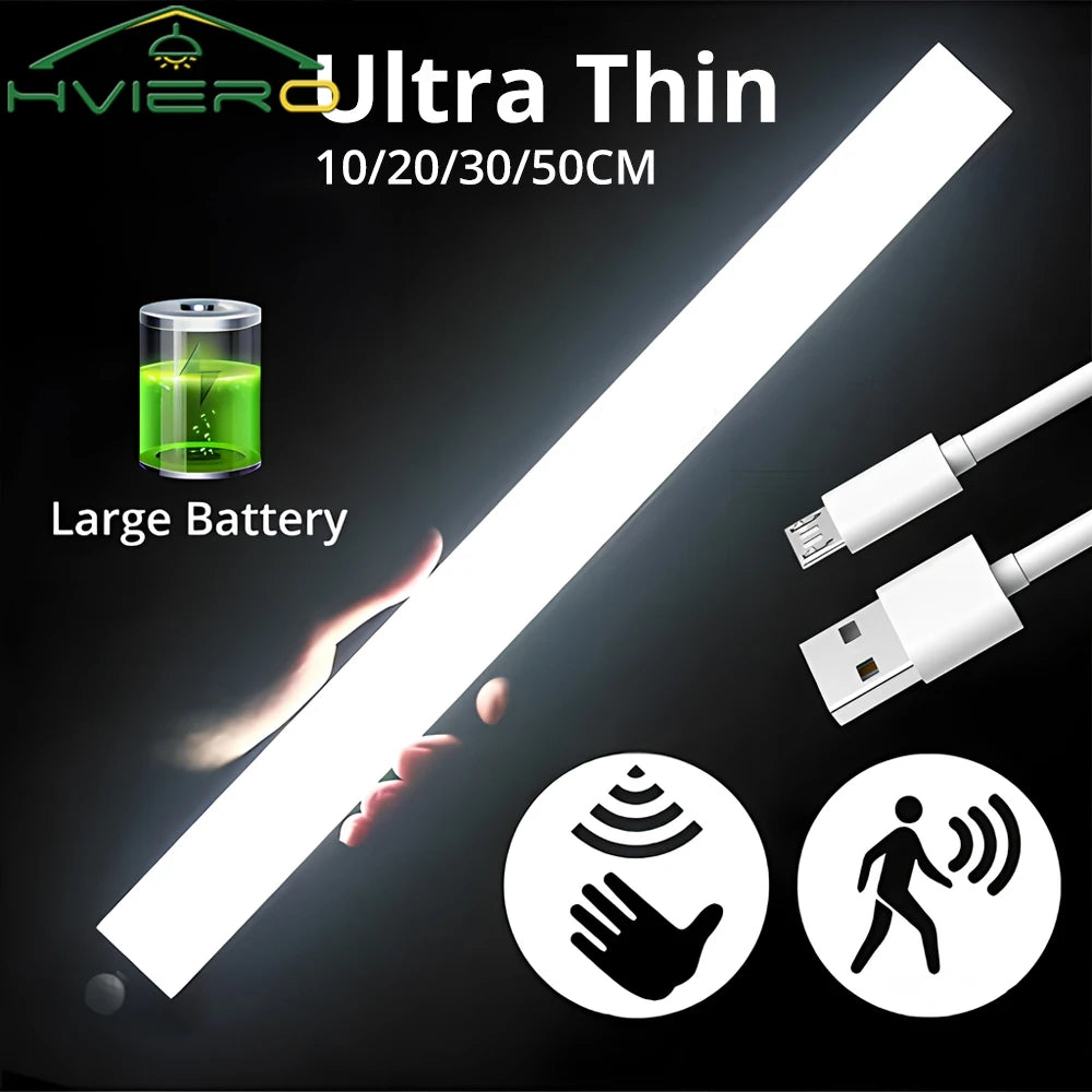 Wireless Motion Sensor LED Light Bar – USB Rechargeable Magnetic Night Light for Closet, Kitchen & Cabinet