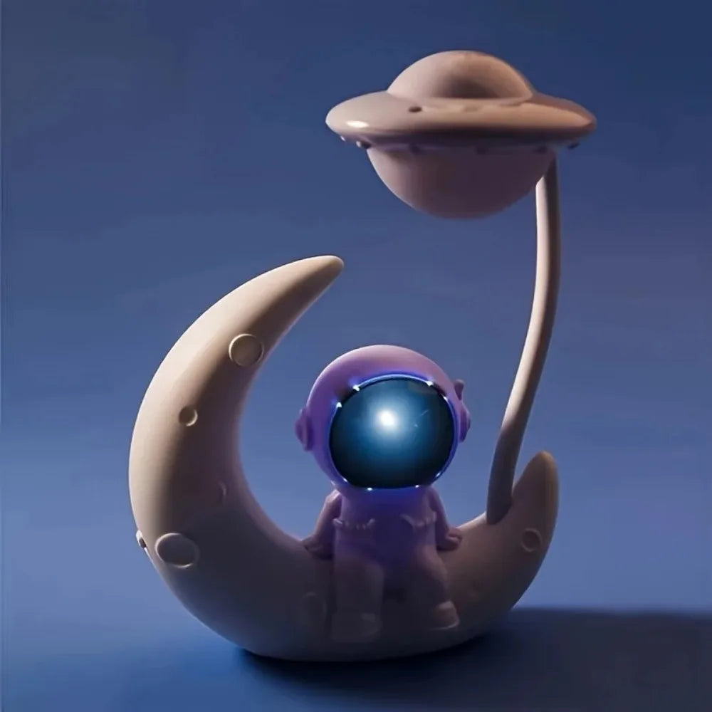 Moon Astronaut LED Night Light – Cute Desk Lamp for Bedroom, Kids Room & Home Decor