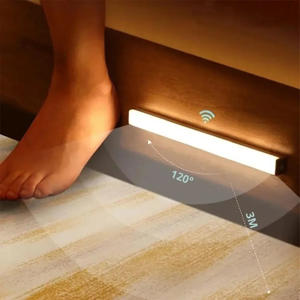 Wireless Motion Sensor LED Light Bar – USB Rechargeable Magnetic Night Light for Closet, Kitchen & Cabinet